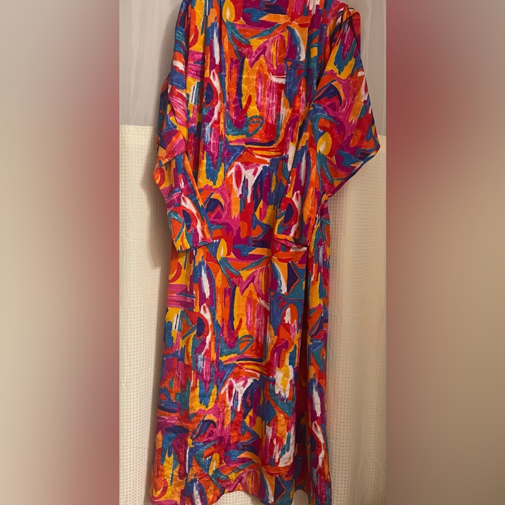David Brown by California vintage colorful dress Made in The USA  size large
